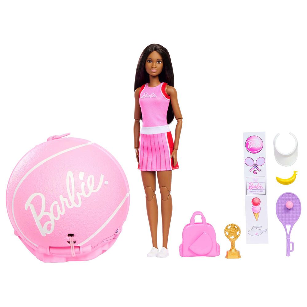 Barbie Roll and Reveal Tennis Player Doll with Ball Encasement, , large