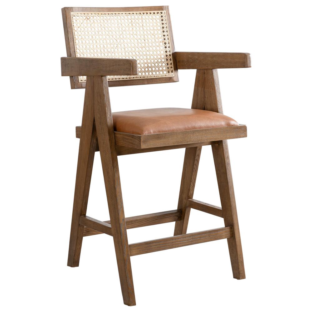 Armen Living Harley 26" Counter Height Stool in Nutmeg Brown, , large