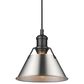 Golden Lighting Orwell 1-Light Small Pendant with Pewter Shade in Matte Black, , large