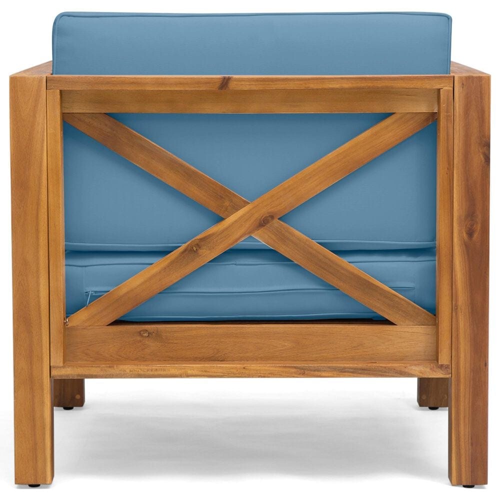 Hearth and Haven Brava Outdoor Club Chair with Cross-Back Design in Blue, , large