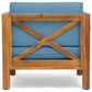 Hearth and Haven Brava Outdoor Club Chair with Cross-Back Design in Blue, , large