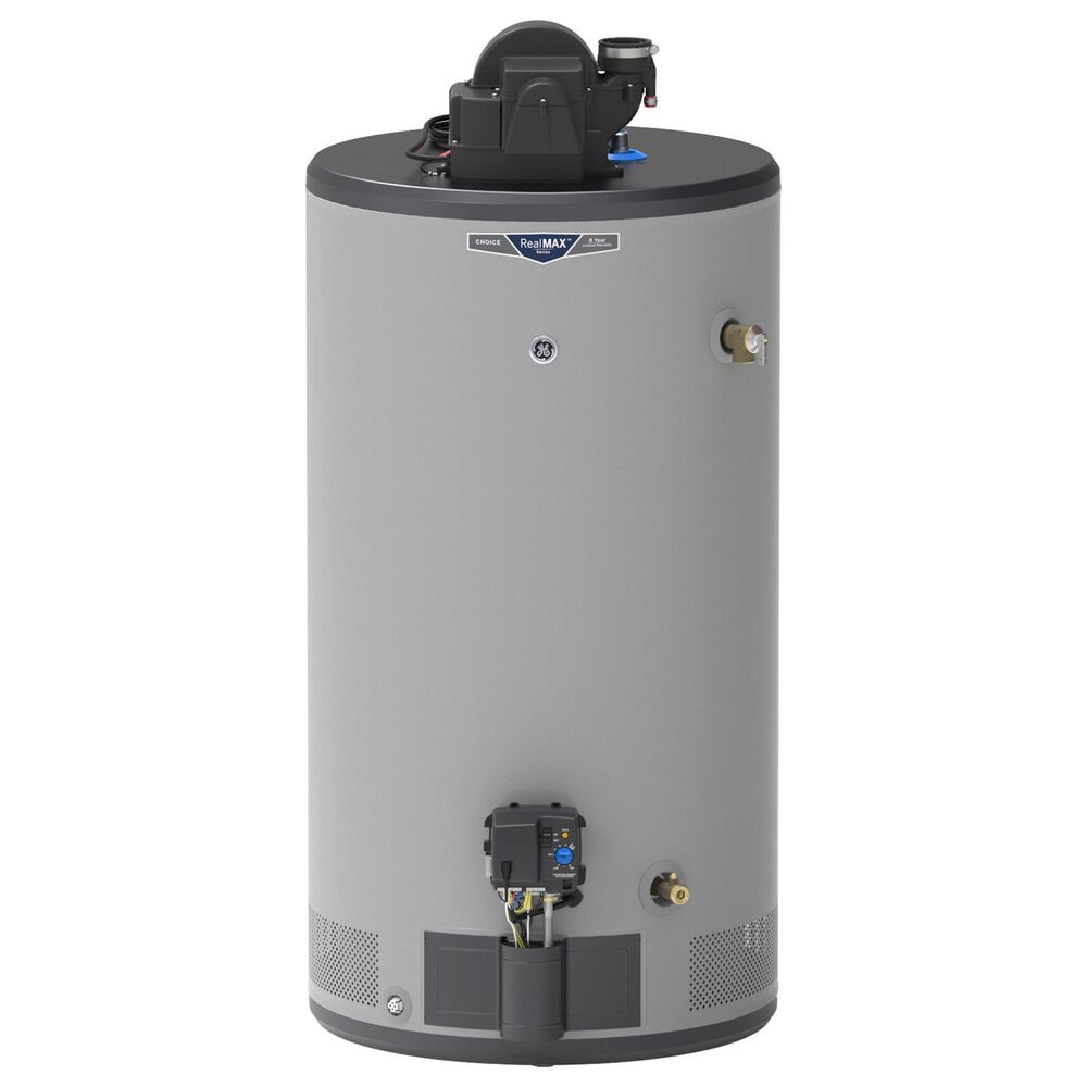 GE Appliances RealMAX Choice 50-Gallon Short Liquid Propane Power Vent Low-NOx Water Heater in Gray, , large