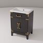 Lexora Home Laurel 24" Single Bathroom Vanity in Black Oak with White Acrylic Top and Rectangular Sink, , large