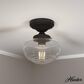 Hunter Saddle Creek 1-Light Mini Semi Flush with Clear Seeded Glass in Noble Bronze, , large