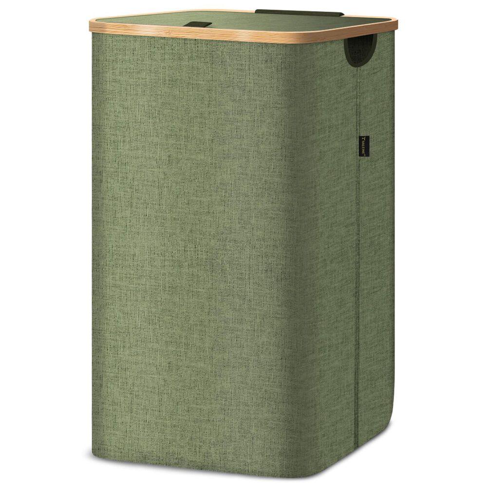 HOMLUX 26 Gallon Laundry Hamper with Lid in Green, , large