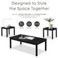 Furniture of America Modesk 3-Piece Table Set in Black, , large