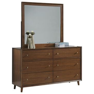 Flexsteel Ludwig 6-Drawer Dresser and Mirror in Walnut, , large