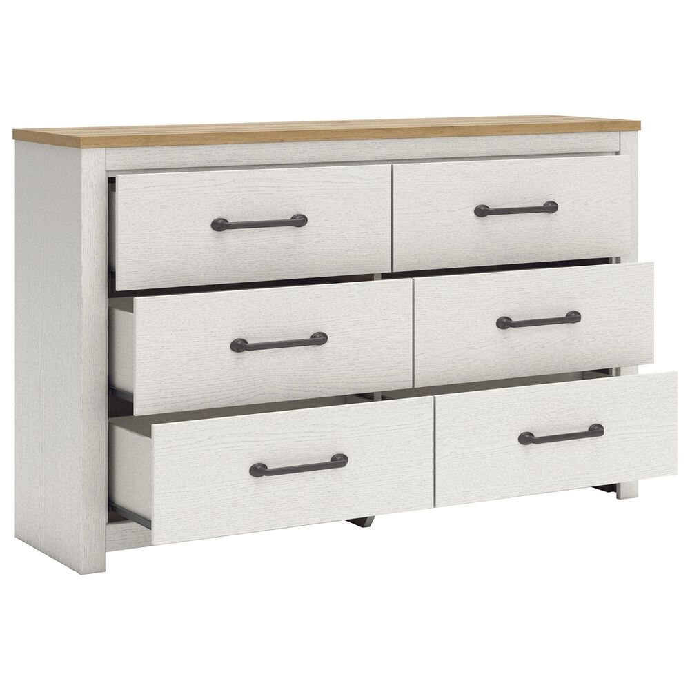 Ashley Linnocreek 3-Piece Twin Bedroom Set in White and Warm Brown, , large