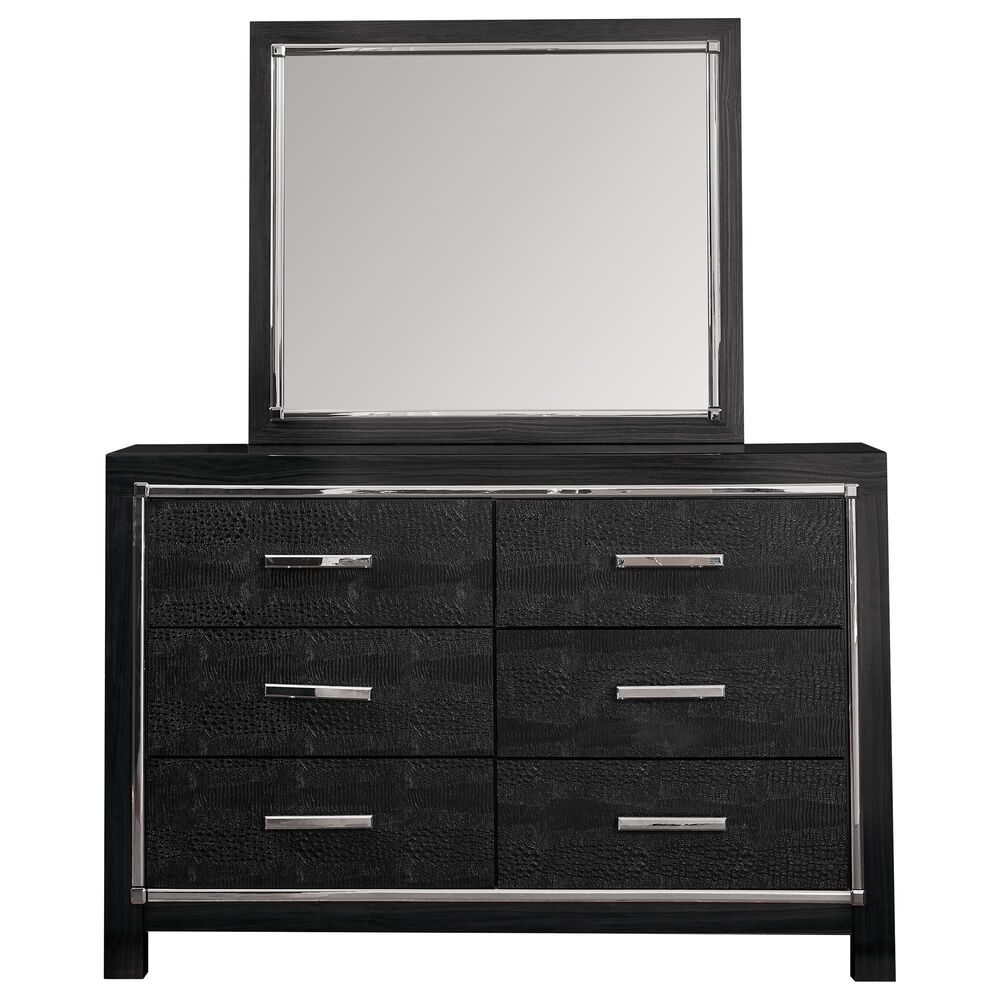 Ashley Kaydell 4-Piece Queen Upholstered Bed Set in Black and Dark Gray, , large