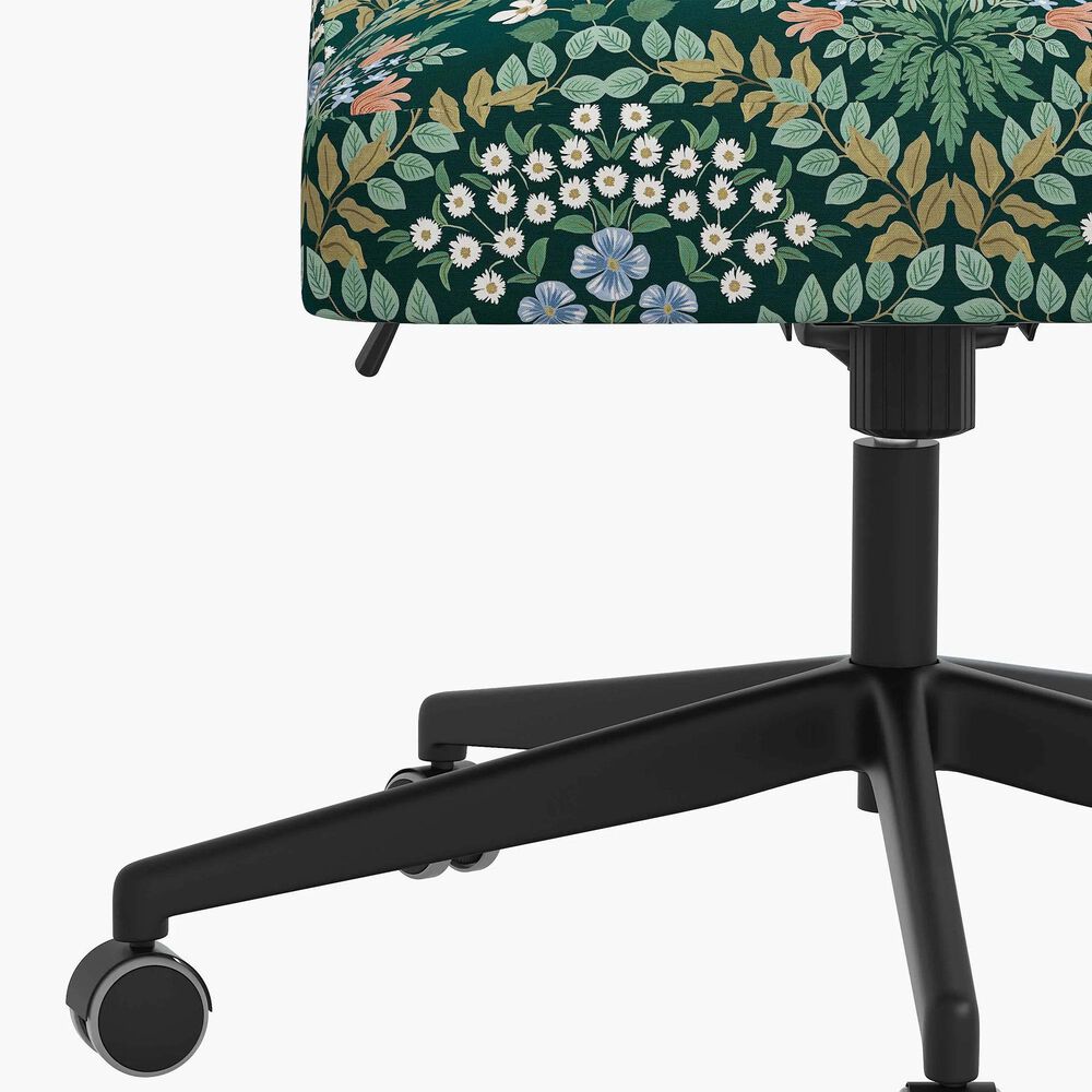 Rifle Paper Co Crafted by Cloth and Company Oxford Office Chair in Bramble Emerald, , large