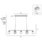 Hunter Saddle Creek 7-Light Linear Chandelier with Seeded Shade in Brushed Nickel, , large