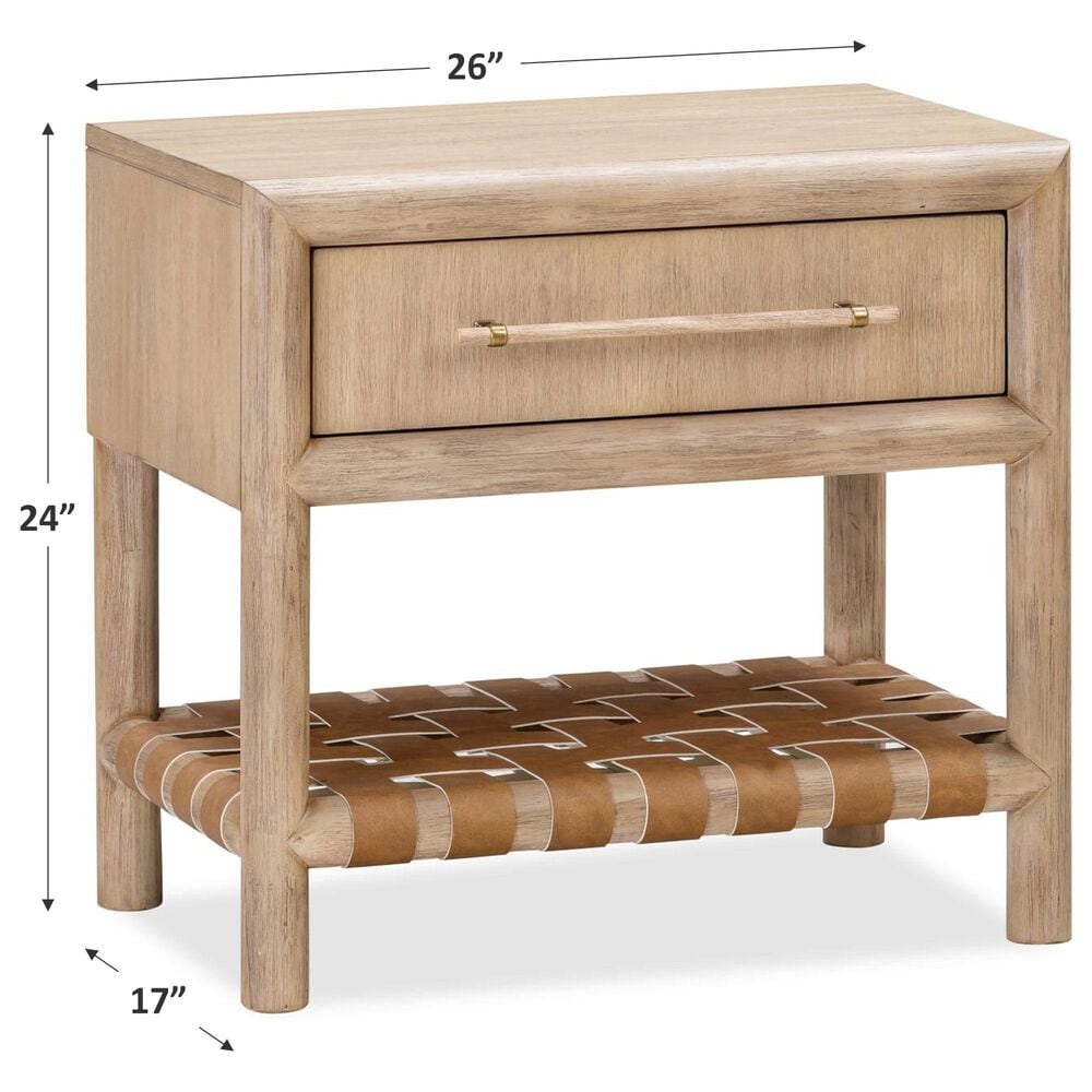 Urban Home Dorsey 1-Drawer Nightstand with USB-Charging in Granola, , large