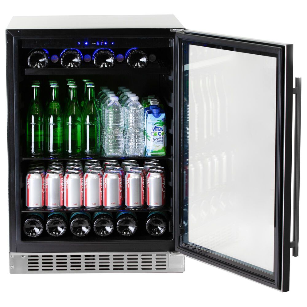Azure 5.6 Cu. Ft. Glass Door Beverage Center in Stainless Steel, , large
