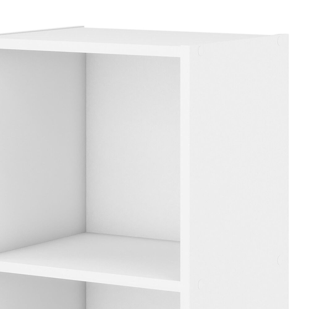 HOMLUX 3-Tier Bookcase with Decorative Open Shelves in White, , large