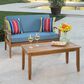 Hearth and Haven Peyton 2-Piece Patio Conversation Set with Beige Cushion in Teak, , large