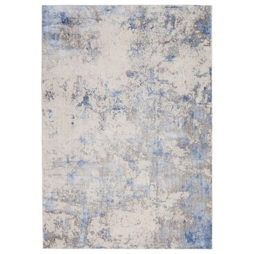 Nourison Silky Textures SLY04 5"3" x 7"3" Blue, Ivory and Grey Area Rug, , large