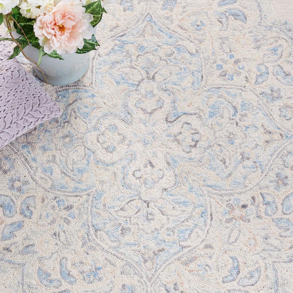 Safavieh Micro-Loop MLP516A 4&#39; x 6&#39; Ivory and Blue Area Rug, , large