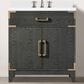 Lexora Home Laurel 30" Single Bathroom Vanity in Black Oak with White Cultured Marble Top and Rectangular Sink, , large