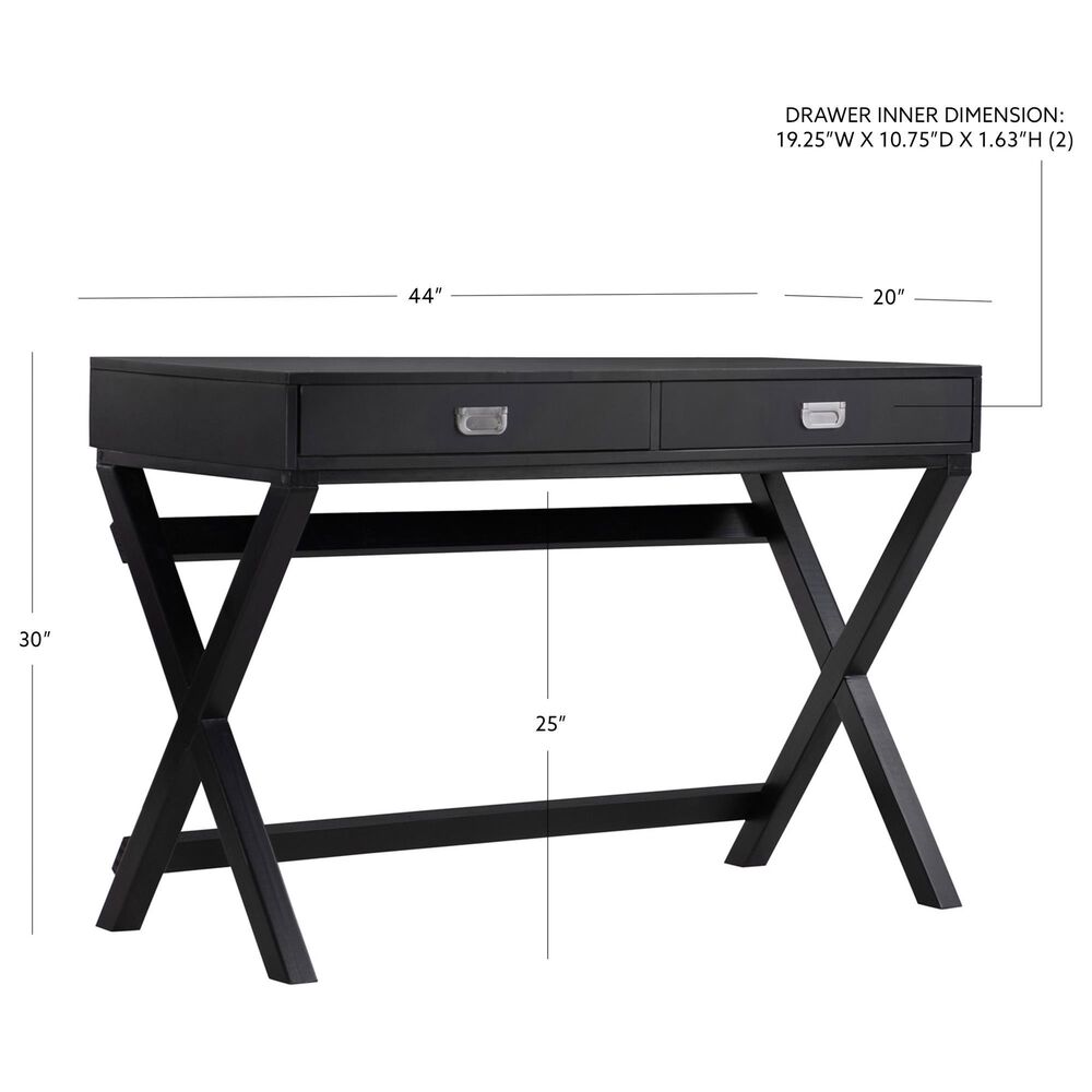 Linon Home Decor Peggy Writing Desk in Black, , large