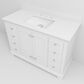 Lexora Home Dukes 48" Single Bathroom Vanity in White with 2 cm White Cultured Marble Top and Rectangular Sink, , large