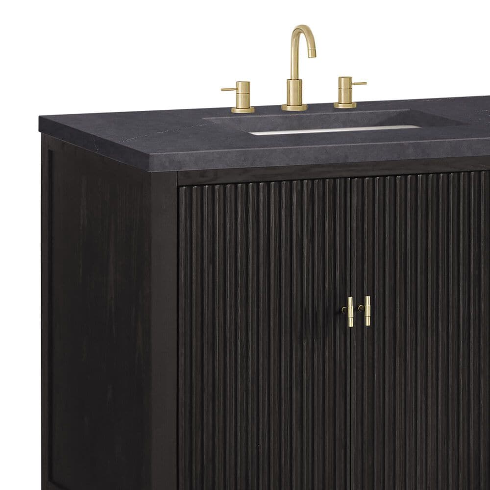 James Martin Vanities Myrrin 72&quot; Double Vanity in Carbon Oak with 3 cm Charcoal Soapstone Quartz Top, , large