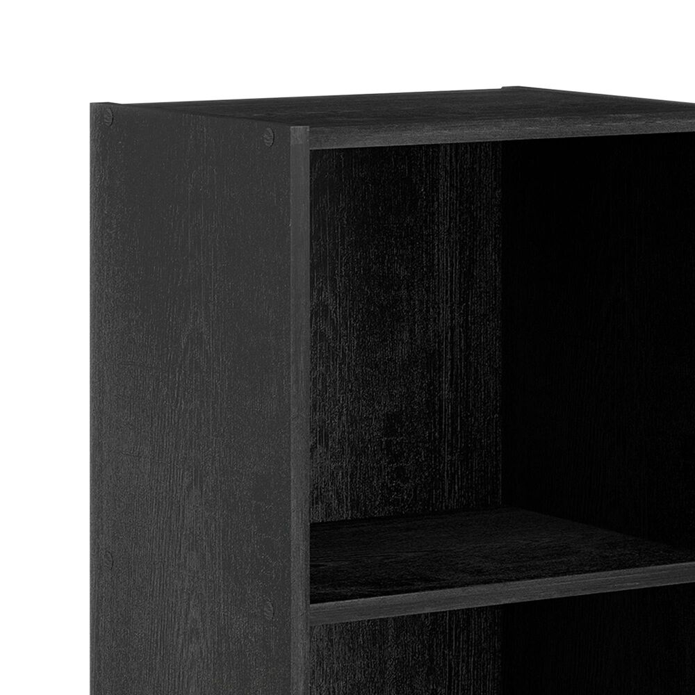 HOMLUX 3-Tier Bookcase with Decorative Open Shelves in Blackwood, , large
