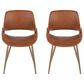 LumiSource Fabrico Side Chair with Camel Faux Leather Cushion in Antique Copper (Set of 2), , large