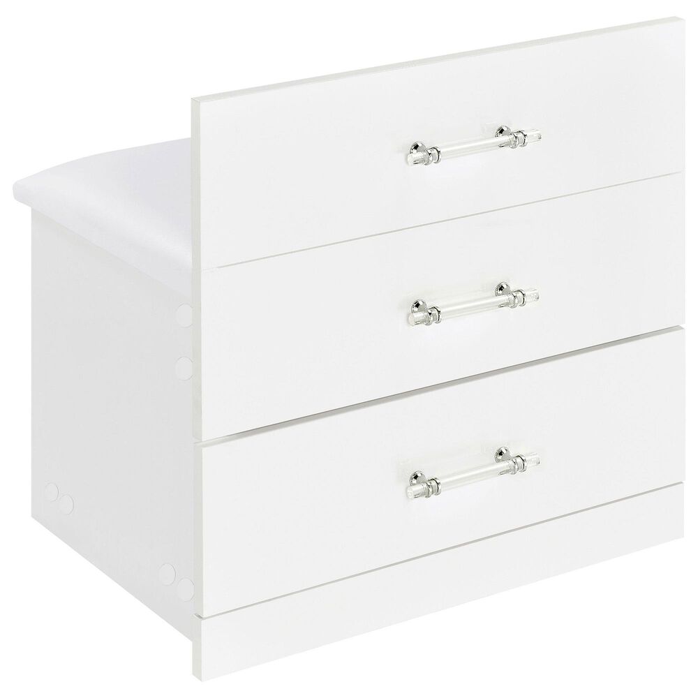 Pacific Landing Danbury 3-Drawer Makeup Vanity Set in White High Gloss, , large