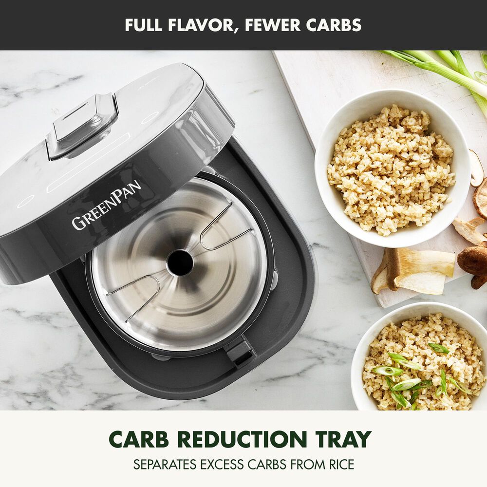 Green Pan Bistro 8-Cup Carb-Reducing Rice Cooker in Graphite, , large