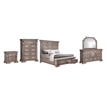 Sasha Lee 5-Piece Queen Storage Bedroom Set in Light Taupe, , large