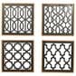 Maple and Jade 17" x 17" Square Geometric Cut-Out Wall Decor in Matte Black and Brown (Set of 4), , large