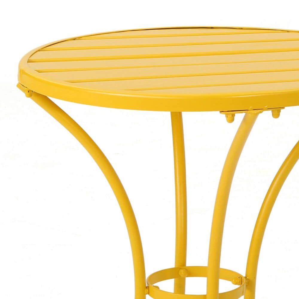 Hearth and Haven Colmar 3-Piece Outdoor Bistro Set in Yellow, , large
