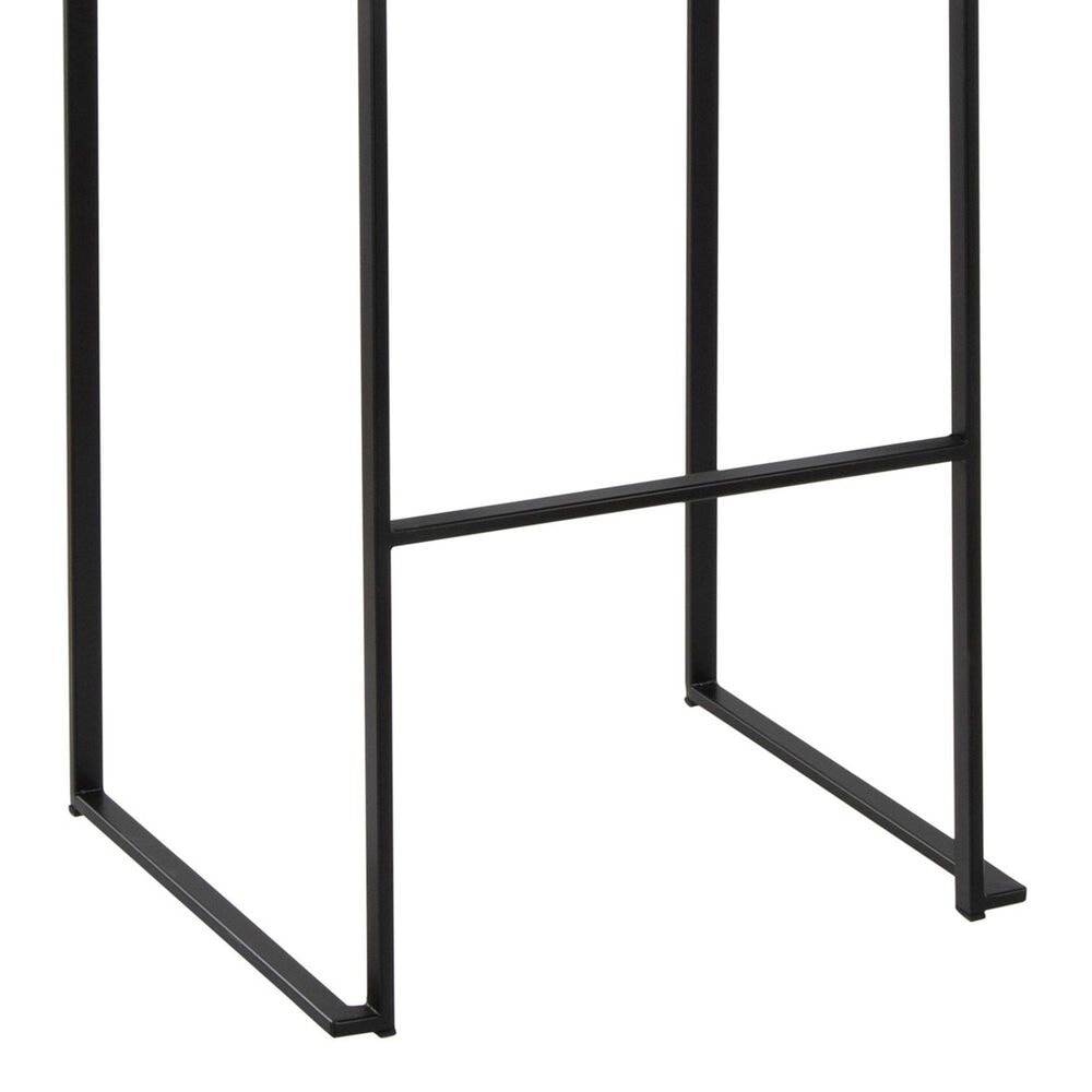 Lumisource Fuji Stackable Barstool with Grey Faux Leather Cushion in Black &#40;Set of 2&#41;, , large