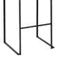 Lumisource Fuji Stackable Barstool with Grey Faux Leather Cushion in Black (Set of 2), , large