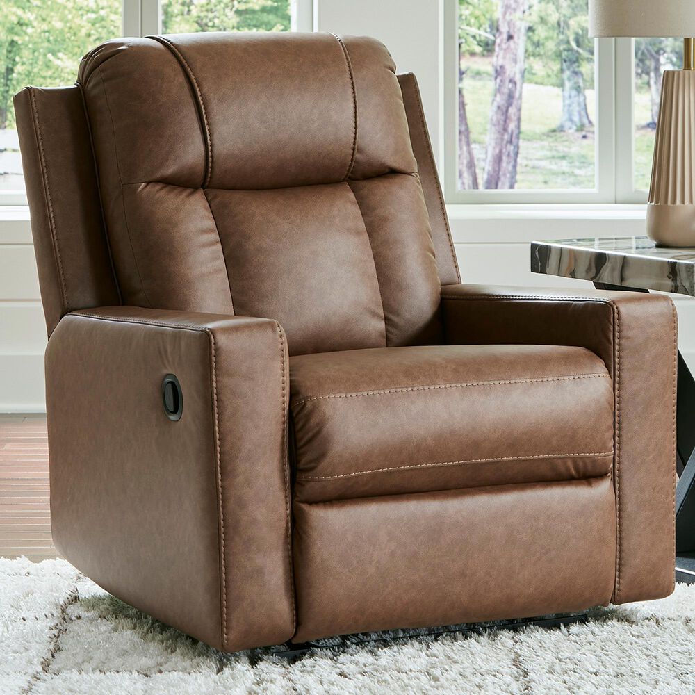 Ashley Mackmenville Manual Zero Wall Recliner in Caramel, , large
