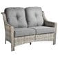 HOMLUX Outdoor Rattan Loveseat with Ergonomic Backrest in Dark Gray, , large