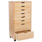 Linon Home Decor Cary 8-Drawer Rolling Cart in Natural, , large