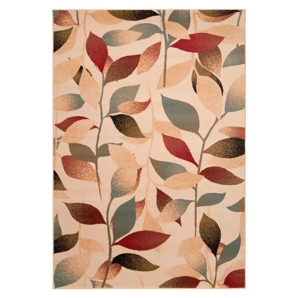 Surya Riley Light Green, Dark Brown, Olive, Red, Charcoal, Black and Mustard 6&#39;7&quot; x 9&#39;6&quot; Area Rug, , large