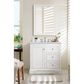 James Martin Vanities De Soto 36" Single Bathroom Vanity in Bright White with 3 cm Carrara White Marble Top and Rectangular Sink, , large