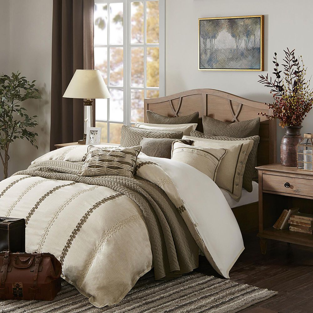 Hampton Park Chateau 8-Piece Queen Comforter Set in Linen, , large