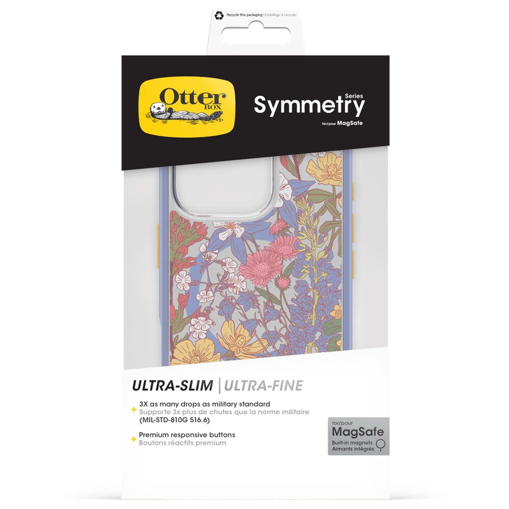 OtterBox Symmetry Series Clear Magsafe Case for Apple iPhone 16 Pro in Floral Purple, , large