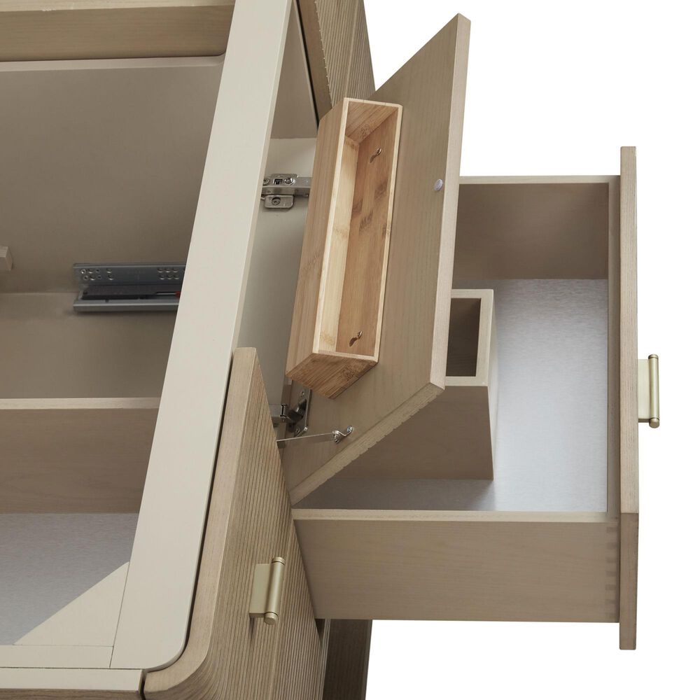James Martin Vanities Lucian 48" Single Bathroom Vanity in Pebble Oak with 3 cm Victorian Silver Quartz Top, Rectangular Sink and FreePower Wireless Charger, , large