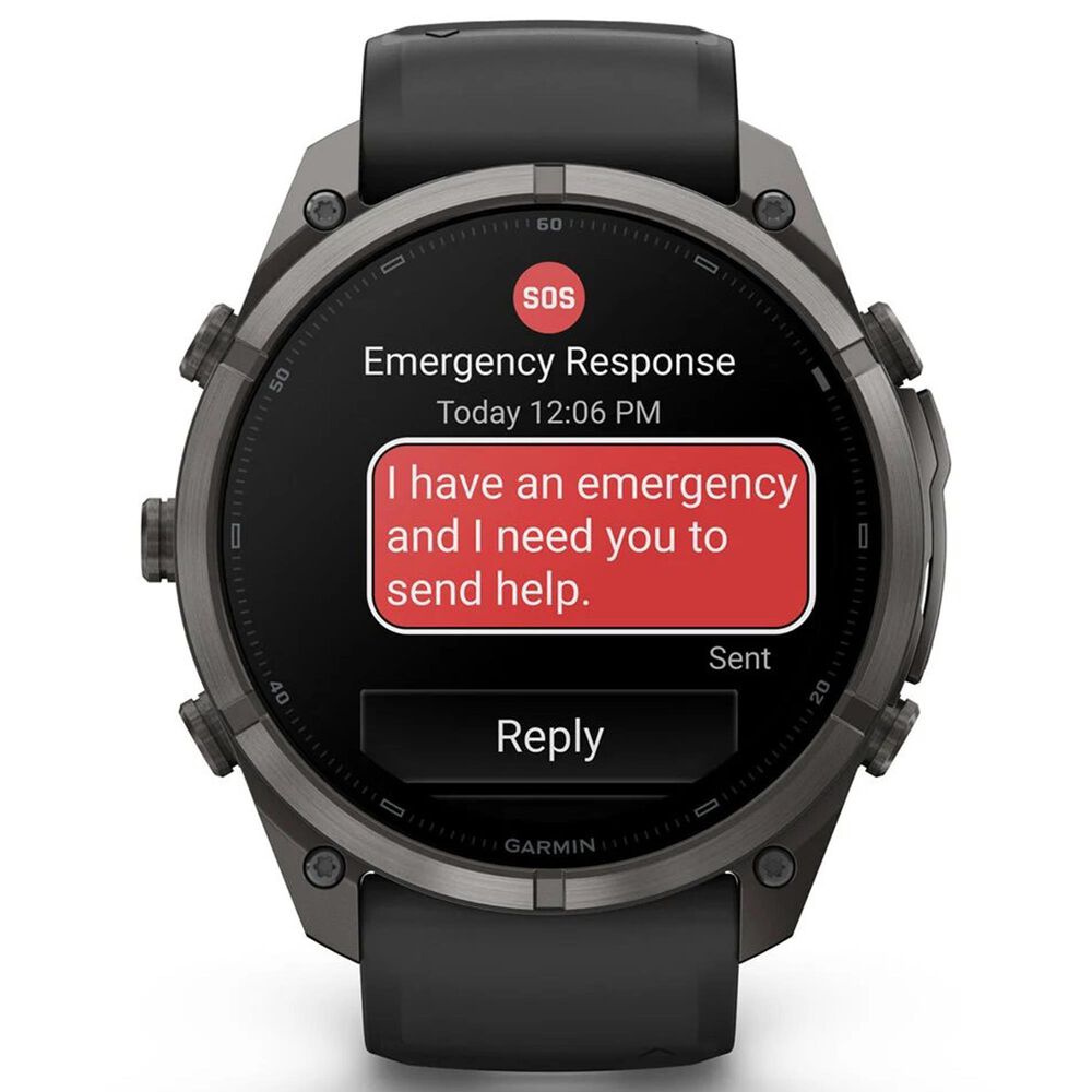 Garmin fenix 9 Pro inReach Smartwatch 51mm Carbon Gray DLC Titanium with Black and Pebble Gray Silicone Band, , large