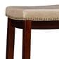 Linon Home Decor Claridge Bar Stool with Beige Cushion in Dark Brown, , large