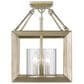 Golden Lighting Smyth Convertible Semi-Flush in White Gold with Clear Glass, , large