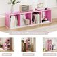HOMLUX 4-Tier Open Shelf Display Organizer Bookcase in Pink and White, , large
