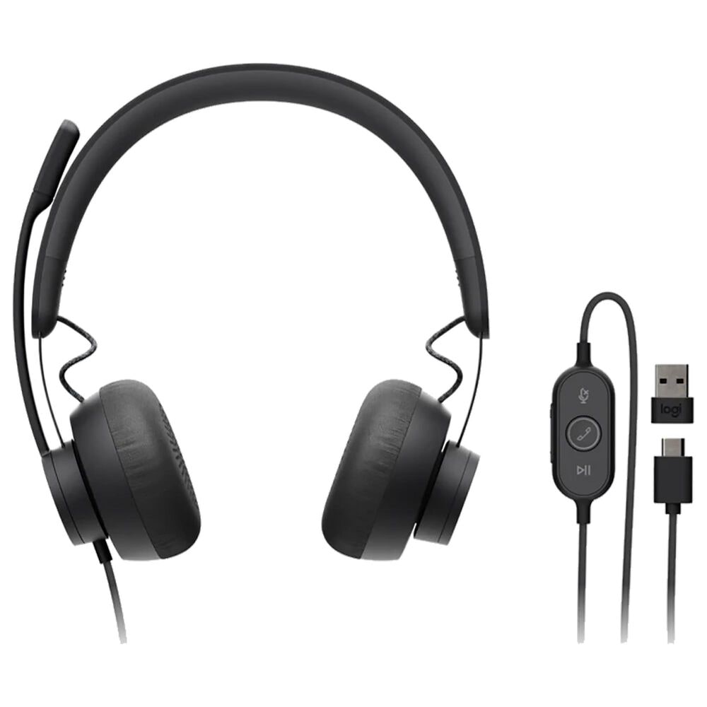 Logitech Zone 750 Wired Headset in Black, , large