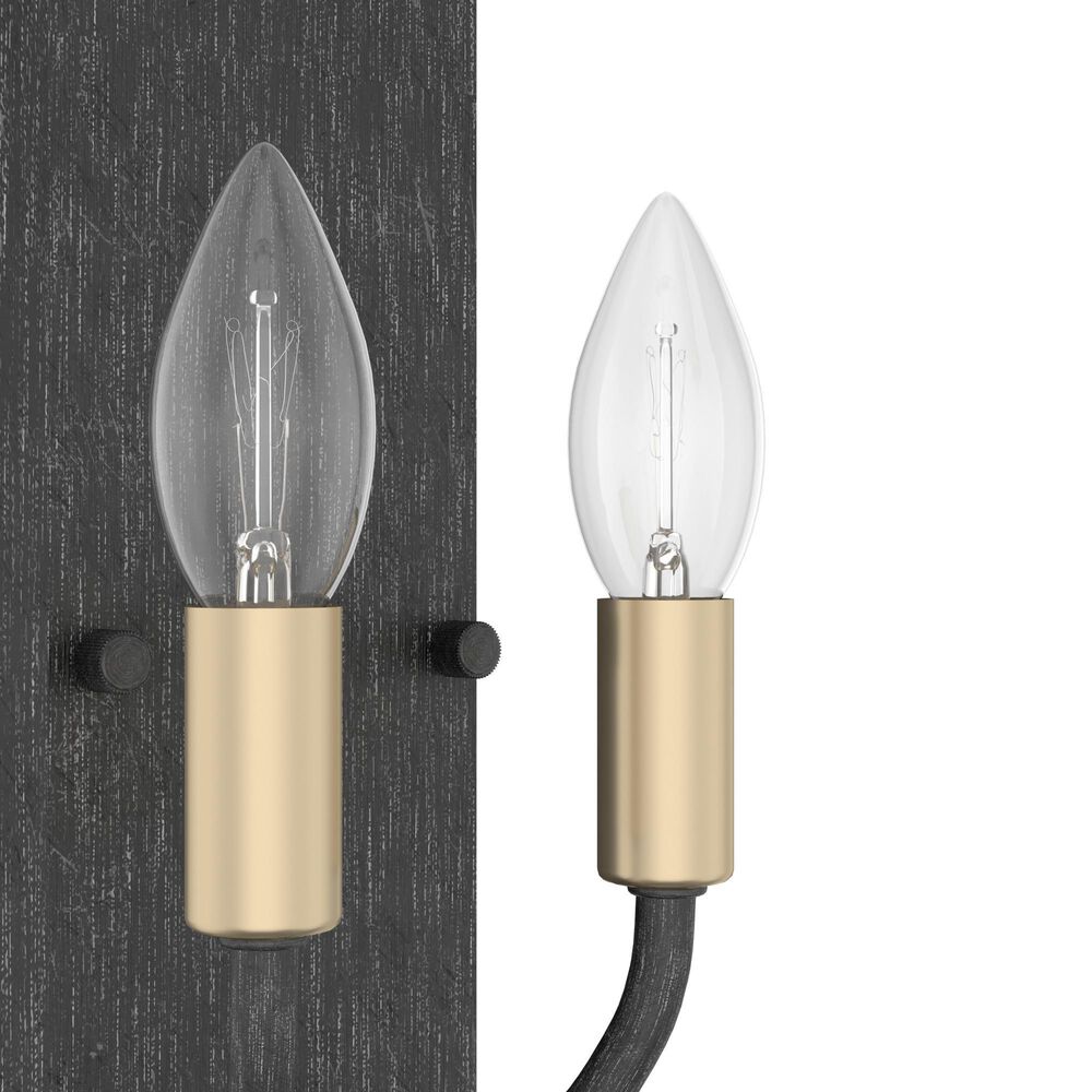 Hunter Merlin 2-Light Wall Sconce in Rustic Iron and Alturas Gold, , large