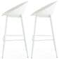 Hearth and Haven Gable Outdoor Barstool with Metal Frame in White (Set of 2), , large