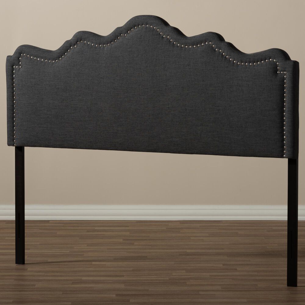 Baxton Studio Nadeen King Upholstered Headboard in Dark Grey, , large